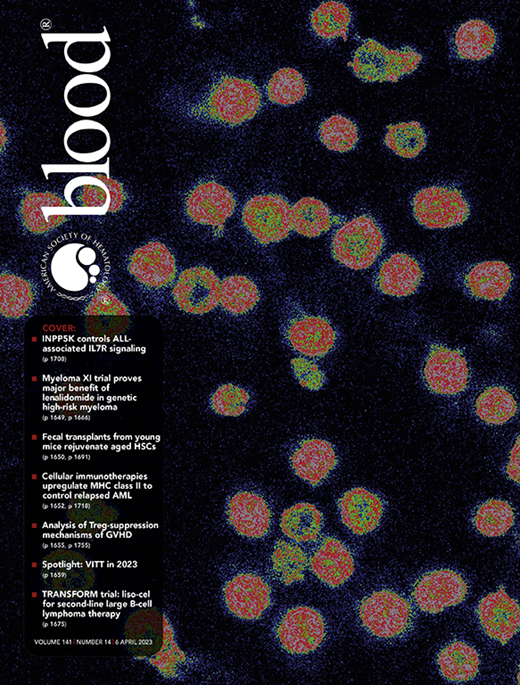 Blood Cover Image for Volume 141, Issue 14