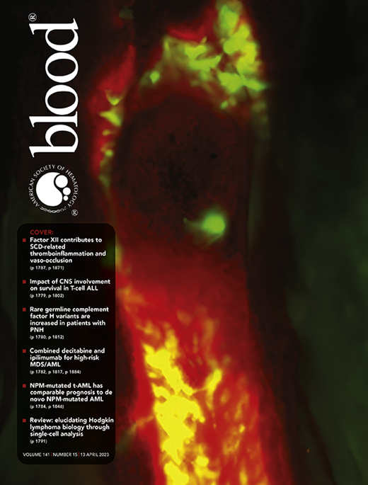 Blood Cover Image for Volume 141, Issue 15