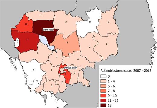 Figure 3. Geographical origin of retinoblastoma cases seen at AHC.