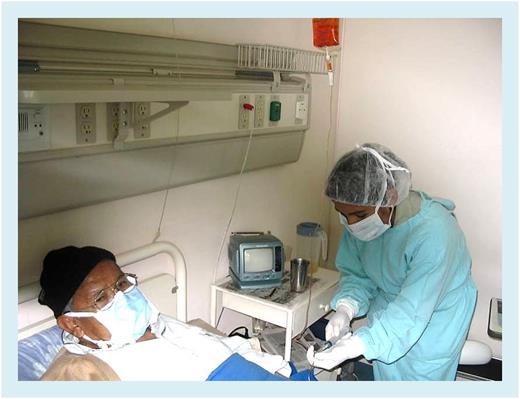 Figure 1. Bolivian patient receiving chemotherapy in the Hematology Department at Hospital de Especialidades Materno Infantil, La Paz, Bolivia.
