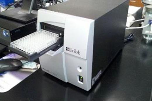 Figure 3. Measuring turbidity at 590 nm using Microplate Reader and Imager software.