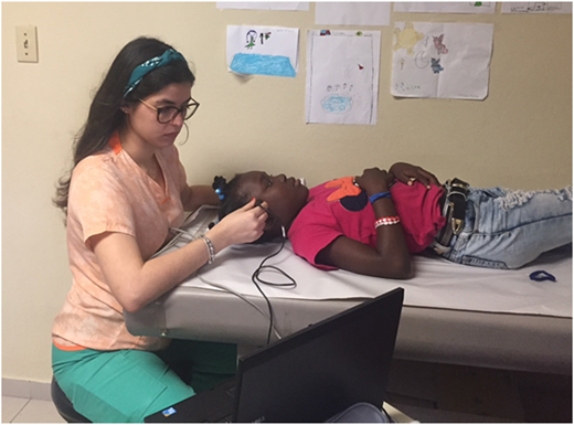 Recent medical school graduate performing a TCD.