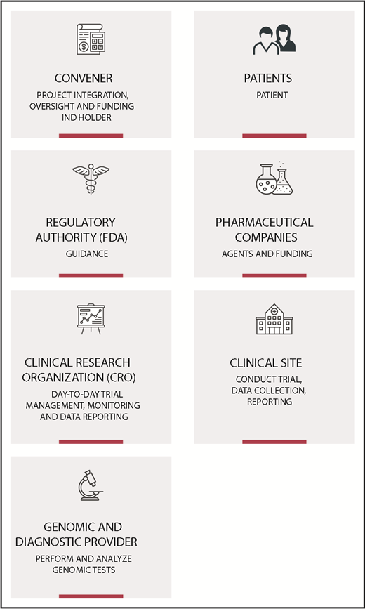 Figure 1. Example of stakeholders required to conduct a master trial.