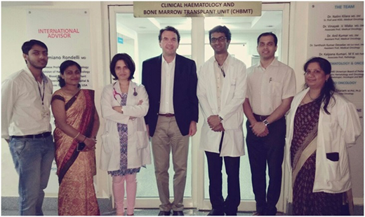 The Hemato-Oncology team with the UIC faculty during the annual visit to the center.