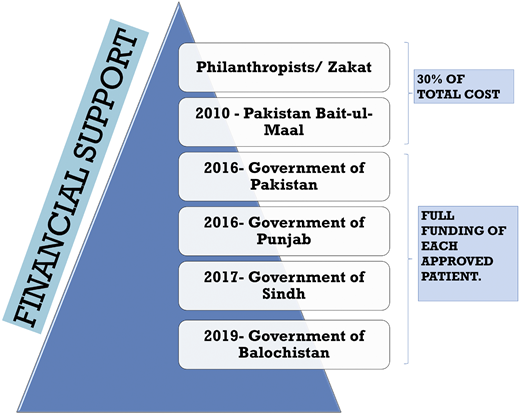 Sources of financial support for patients.