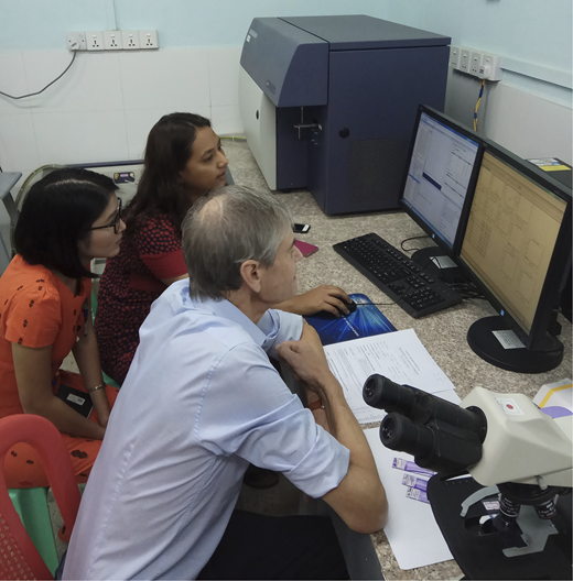 Onsite flow cytometry training.