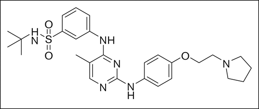 Chemical structure of TG101348.