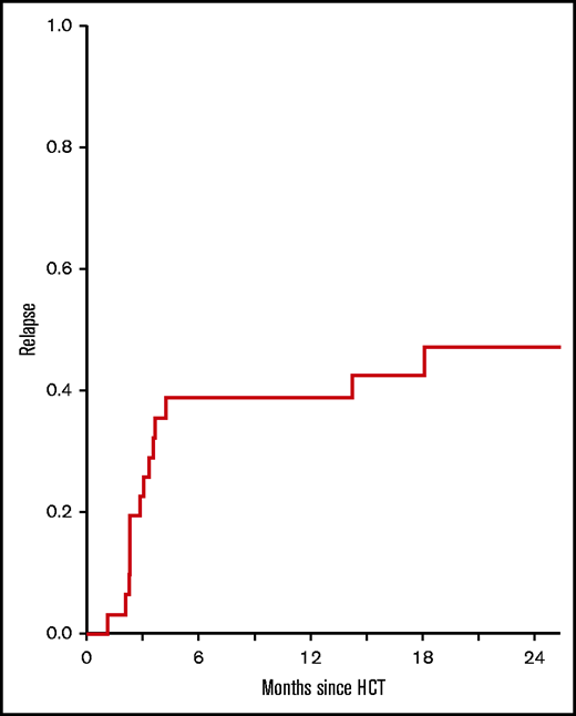 Relapse. The cumulative incidence of relapse for patients (n = 31).