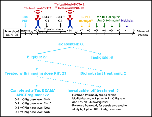 Clinical trial schema and consort diagram.