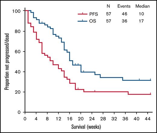 Survival with PV after CAR T-cell therapy in LBCL.