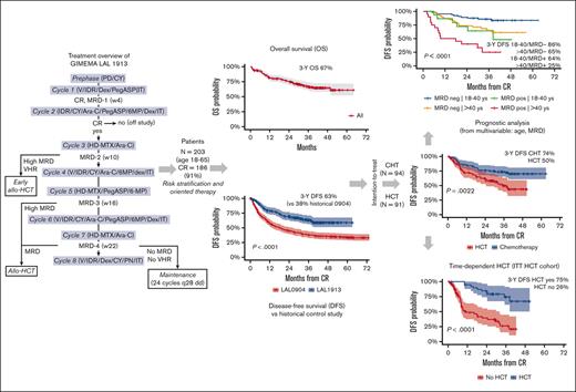 An updated risk-oriented strategy resulting in 3-year OS and DFS rates >60% in adult patients 18-65 years with Ph-negative ALL