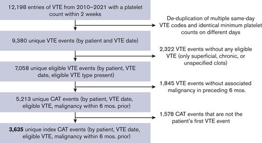 Cohort construction. Selection process of appropriate index CAT events.