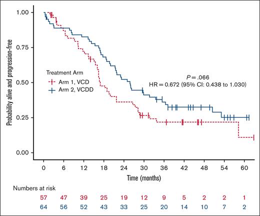 PFS by treatment arm.