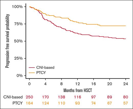Kaplan-Meier curves of PFS.