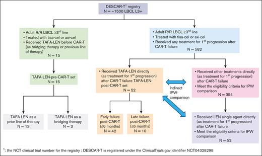 Study flowchart. DESCAR-T, Dispositif d'Enregistrement et Suivi des patients traités par CAR T cells.
