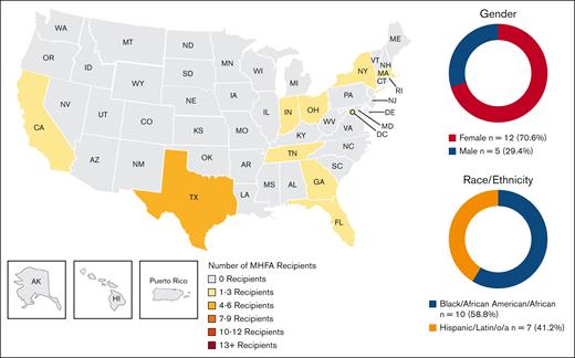 MHFA, 2020-2022 (N = 17). MHFA, Minority Hematology Fellow Award.