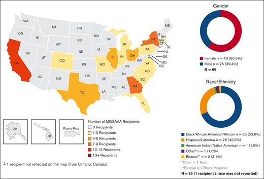 MGSAAA, 2011-2022 (N = 66). MGSAAA, Minority Graduate Student Abstract Achievement Award.