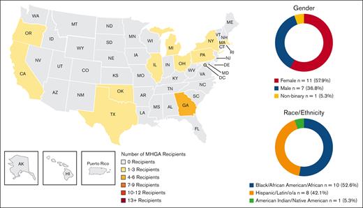 MHGA, 2020-2022 (N = 19). MHGA, Minority Hematology Graduate Award.