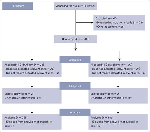CONSORT diagram of patients enrolled in ARMADA 2000.