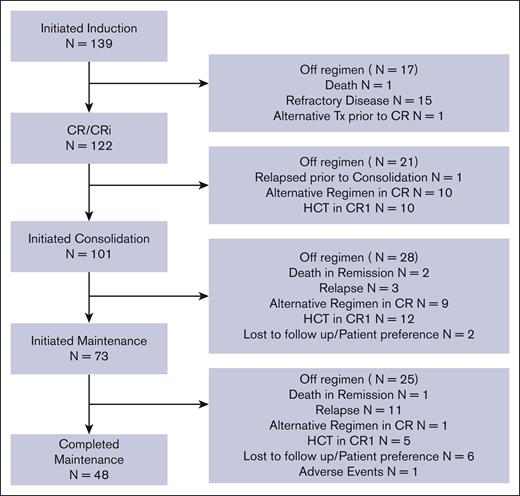CONSORT diagram. AYA patients with ALL treated with C10403 from 2012 to 2020.