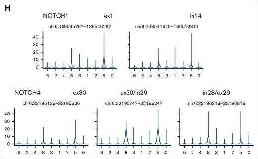 Single-cell RNA-sequencing (RNA-seq) and ATAC-seq analysis of differentiating hPSCs and CB CD34+ cells. (A) Schematic diagram of differentiating hPSC isolation. (B) ForceAtlas2 (FA) plots show cell clusters. The plot on the right shows the distribution of cell sources among the clusters. (C) Scorecard plot showing the selected hematoendothelial and arterial genes. (D) Feature FA plots showing expression of indicated hematoendothelial genes in all cell samples. (E) Heat map–dot plot showing transcription factor expression of high-quality eRegulon on a color scale and the RAS of the eRegulon on a size scale. (F) Feature FA plots and pseudotime of aggregated hPSC clusters. Pseudotime was generated by SCENIC+ from the area under the curve values of all RNA-seq and ATAC-seq eRegulons, with a root cell predicted from C6. (G) Feature FA plots of differentiated hPSC showing the cell clusters and the expression of genes associated with NOTCH signaling. (H) Violin plots showing the ATAC peaks with the largest changes between clusters at the NOTCH1 and NOTCH4 promoters and intronic regions. FACS, fluorescence-activated cell sorter; in14, intron 14.