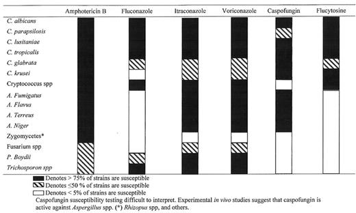 Figure 5. In vitro susceptibility of fungal species to antifungal agents.