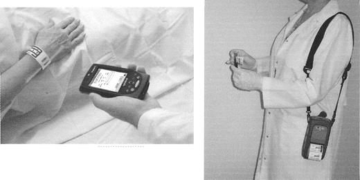 Figure 4:. A bedside bar-code based system designed to improve the accuracy of patient sample collection. (Photo courtesy of Lattice, Inc).