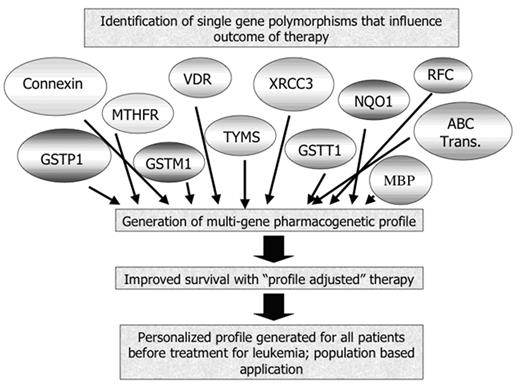 Figure 1. The hoped-for pathway of development of personalized medicine for the treatment of leukemia.