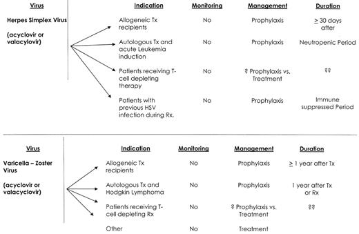 Figure 1. Viral infections—hematological malignancy. / Abbreviations: TX, transplant; RX, therapy