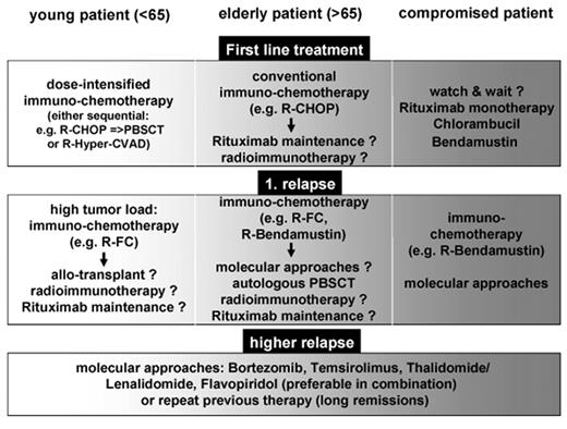 Figure 3. Therapeutic considerations in mantle cell lymphoma (MCL).