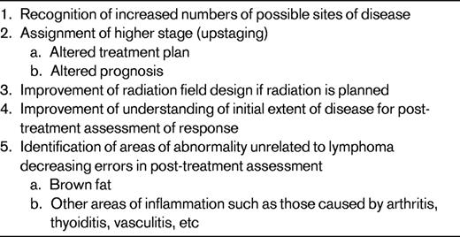 Theoretical enhancements to initial staging provided by PET/CT scanning in the assessment of patients with Hodgkin lymphoma