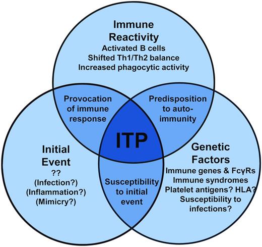 Figure 2. Model of relationship of contributing factors in ITP.