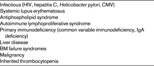 Non-ITP causes of thrombocytopenia