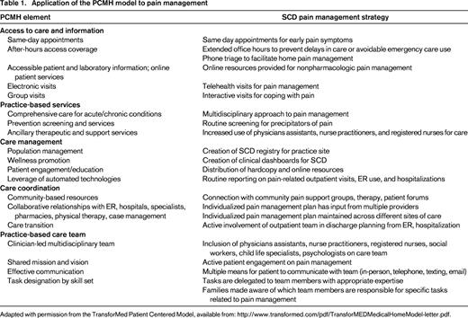 Application of the PCMH model to pain management