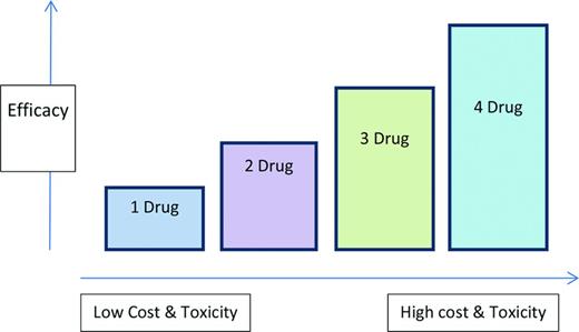 Figure 1. Advantages and disadvantages of combination therapy for relapsed MM.