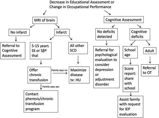 Figure 5. Flow diagram of how to approach children and adults with decreased educational achievement or occupational performance.