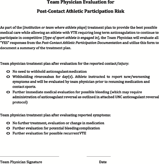 Figure 4. Team physician evaluation form.