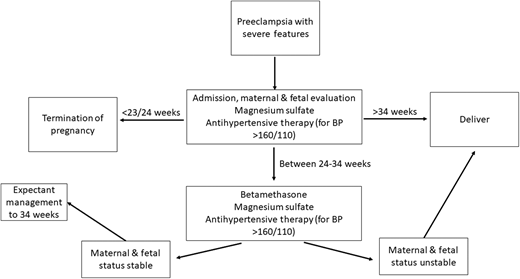 Management of preeclampsia with severe features.