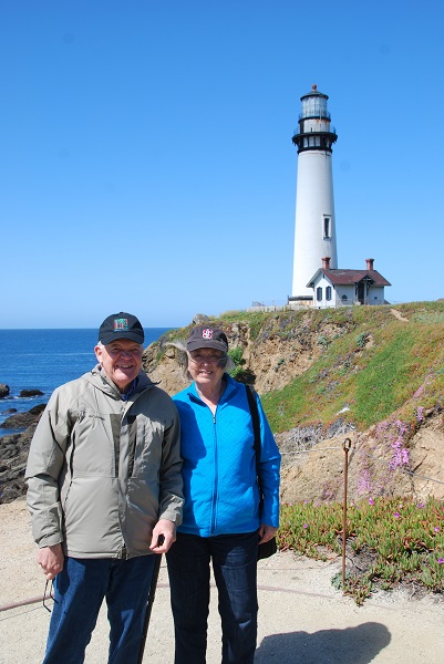 Shirley and Bill Baxter at the Pigeon Point Lighthouse.