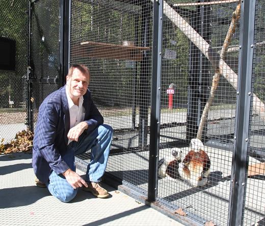 Dr. Stephan Moll and the lemurs at Duke Lemur Center.