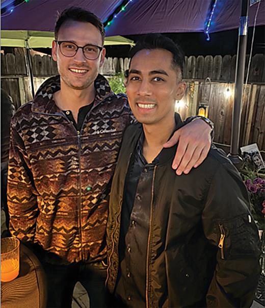 Matt and Rohan, pictured post-treatment, say they have helped one another find a path forward.