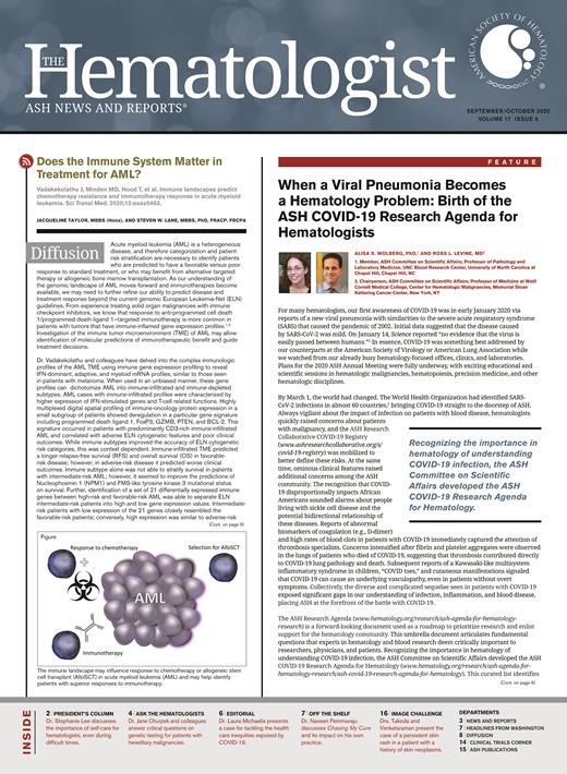 The Hematologist Cover Image for Volume 17, Issue 5