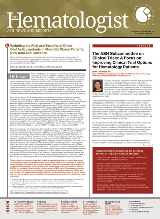 The Hematologist Cover Image for Volume 18, Issue 6