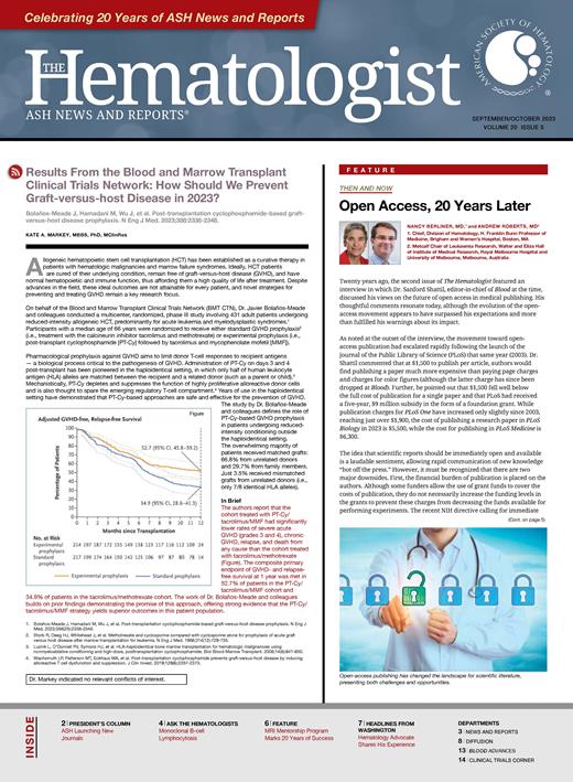 The Hematologist Cover Image for Volume 20, Issue 5