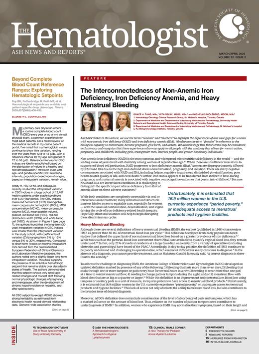 The Hematologist Cover Image for Volume 22, Issue 2