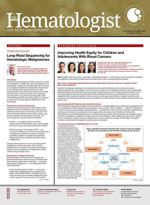 The Hematologist Cover Image for Volume 22, Issue 6